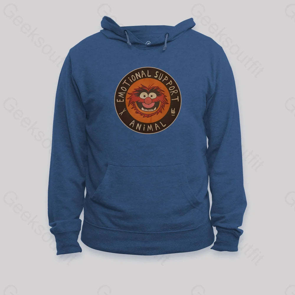 Vintage 70S Muppets Emotional Support Animal Hoodie Dark Blue / S