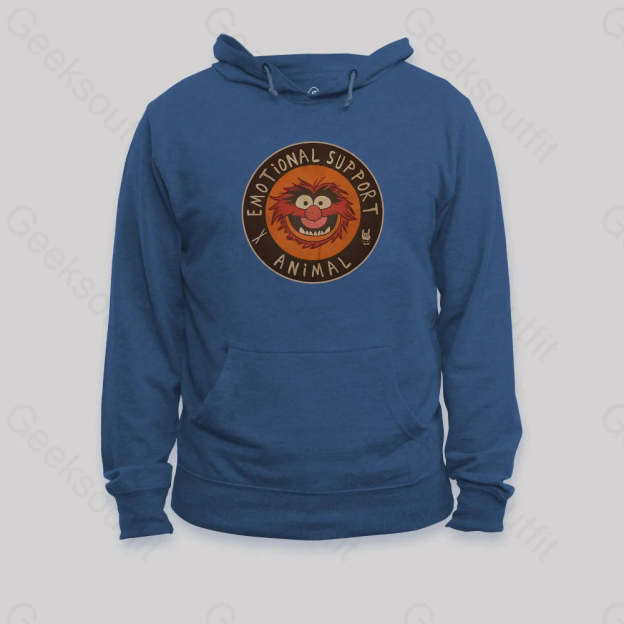 Vintage 70S Muppets Emotional Support Animal Hoodie Dark Blue / S