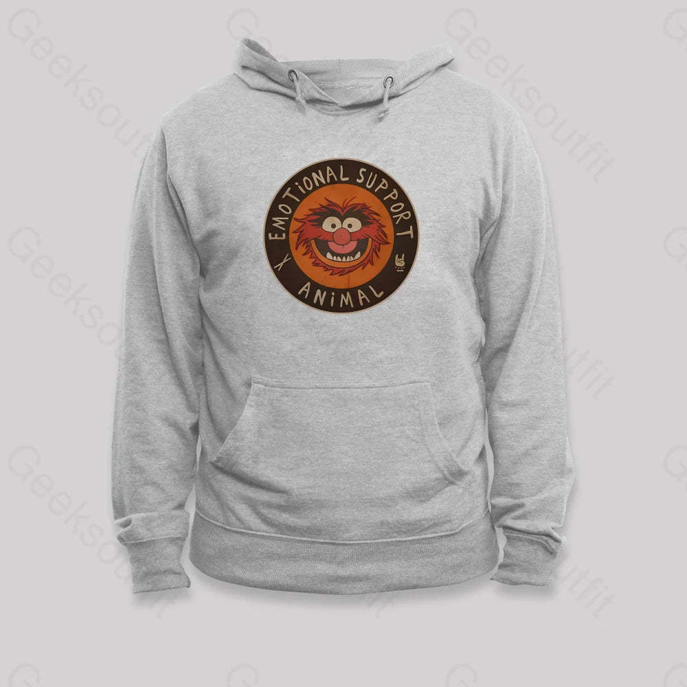 Vintage 70S Muppets Emotional Support Animal Hoodie Grey / S