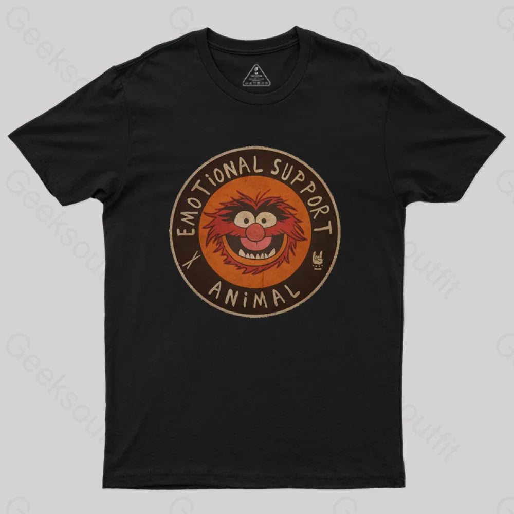 Vintage 70S Muppets Emotional Support Animal T-Shirt Black / S