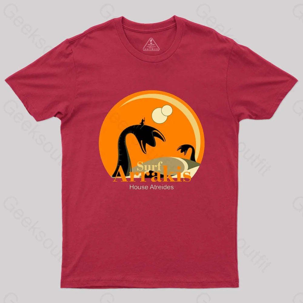 Vintage Distressed Surf T-Shirt Red / S