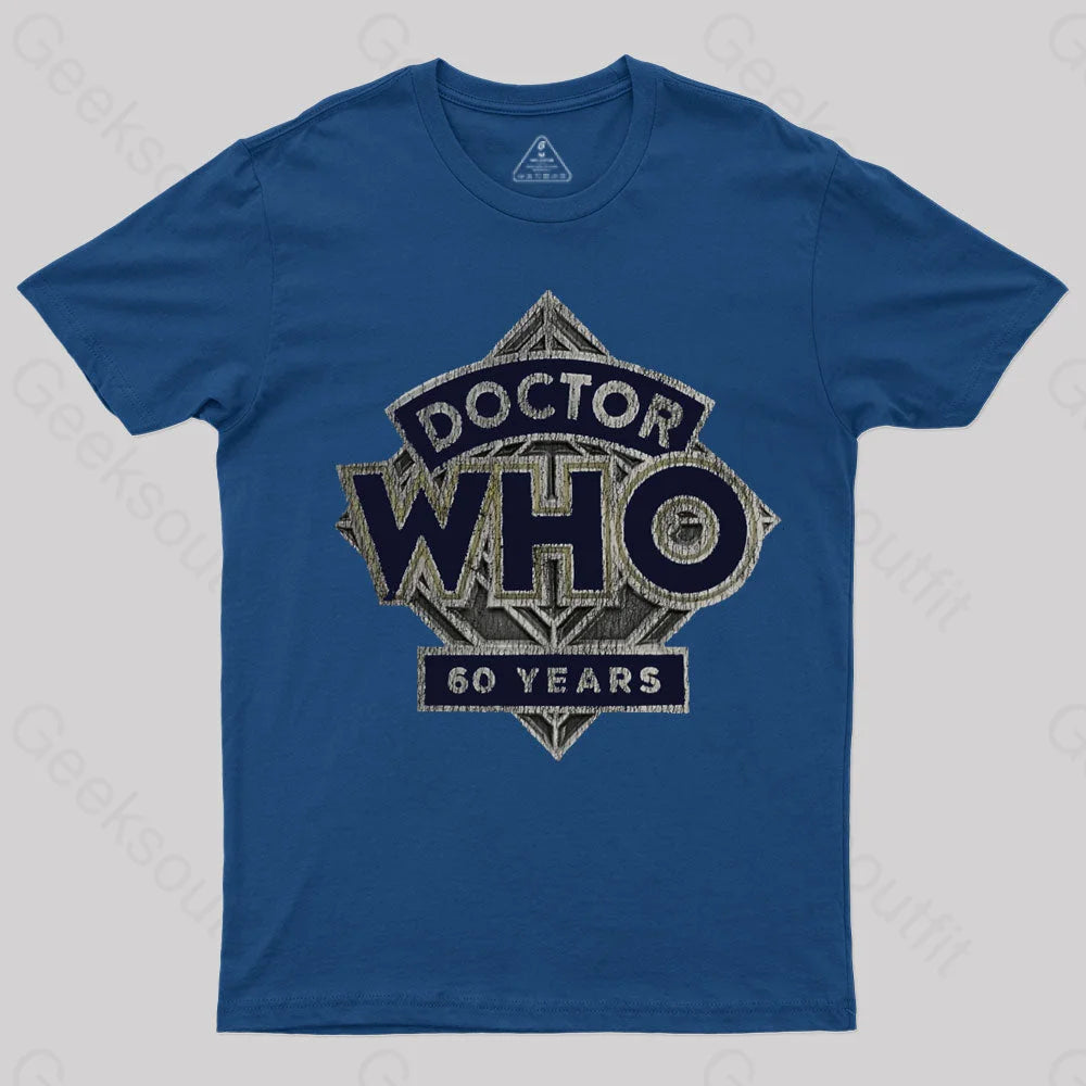 Vintage Doctor Who 60Th Anniversary Geek T-Shirt Navy / S