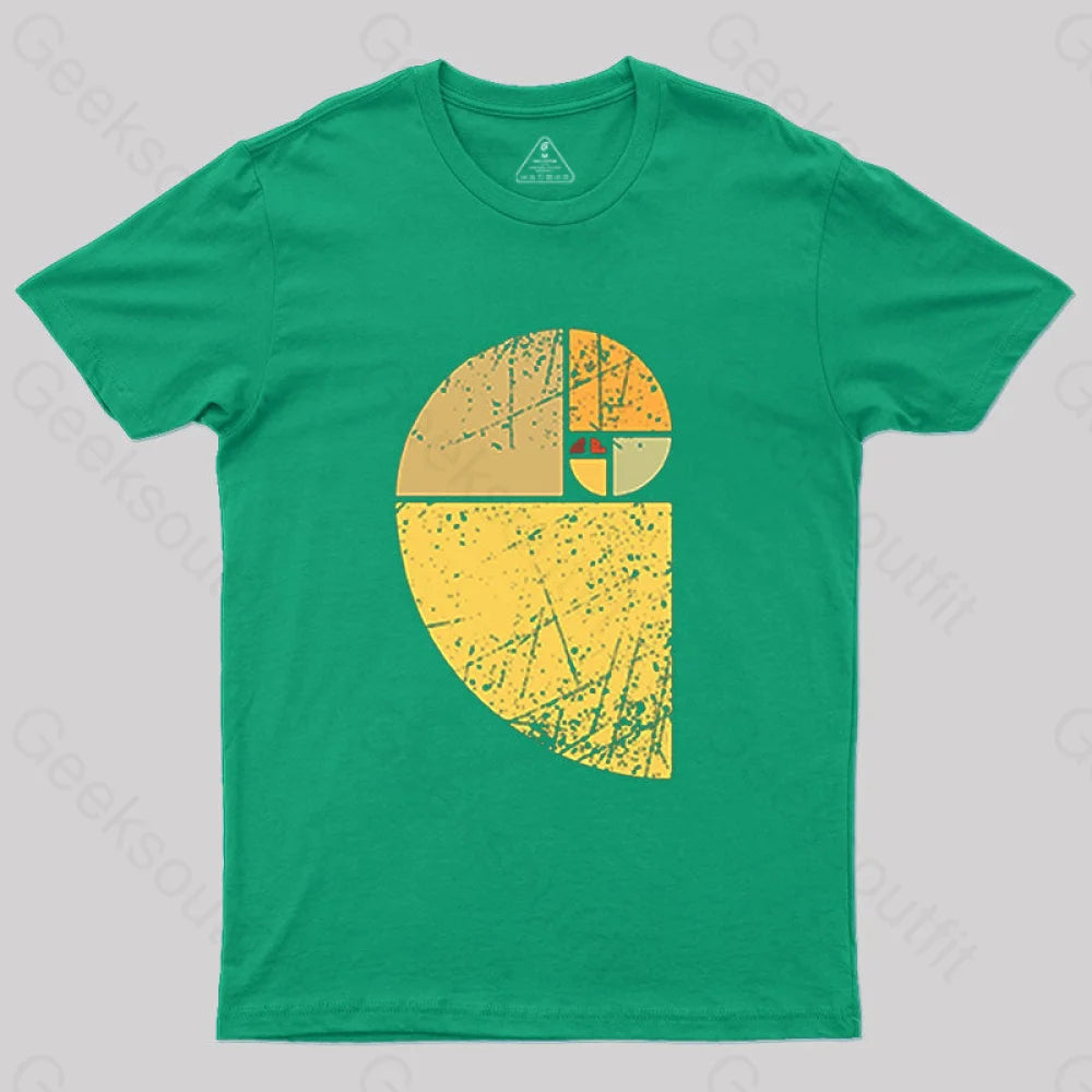 Vintage Fibonacci Spiral Science T-Shirt Green / S