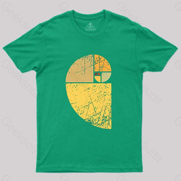 Vintage Fibonacci Spiral Science T-Shirt Green / S