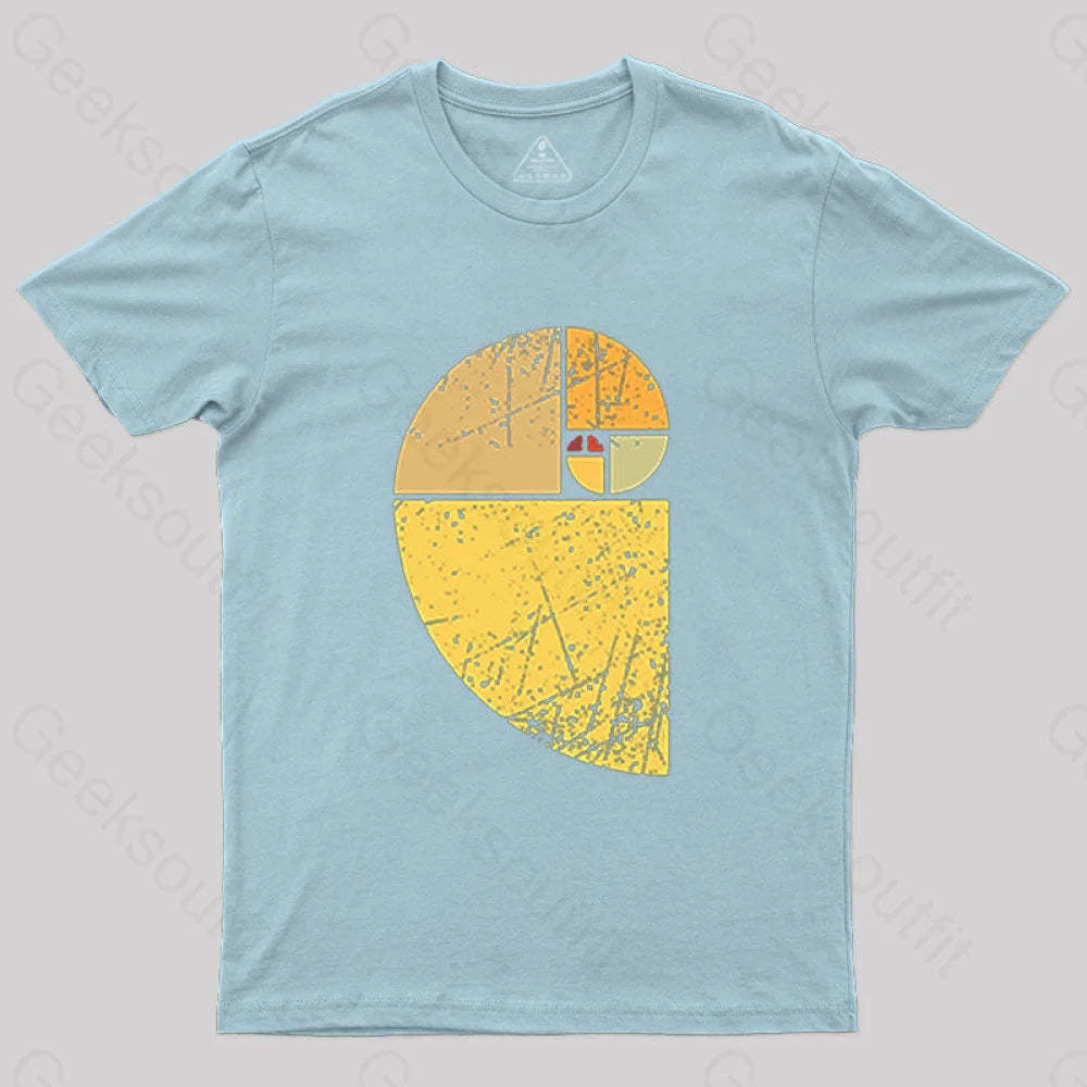 Vintage Fibonacci Spiral Science T-Shirt Light Blue / S