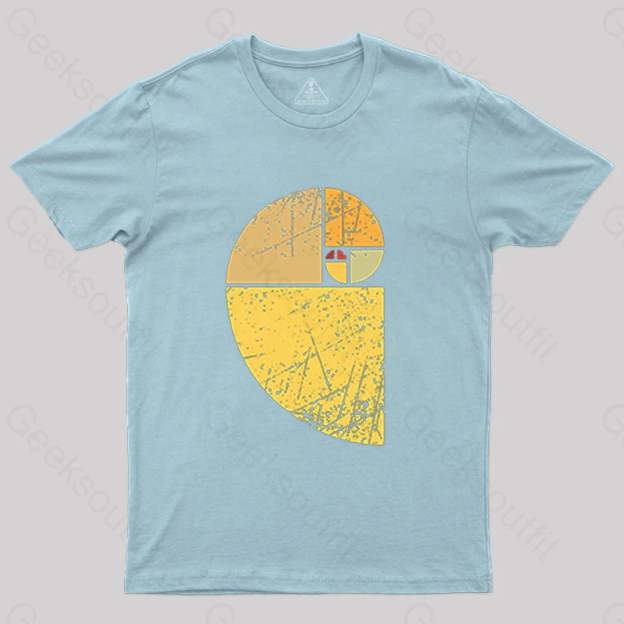 Vintage Fibonacci Spiral Science T-Shirt Light Blue / S