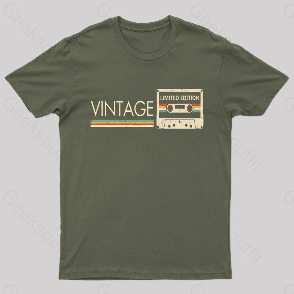 Vintage Limited Edition Nerd T-Shirt Army Green / S