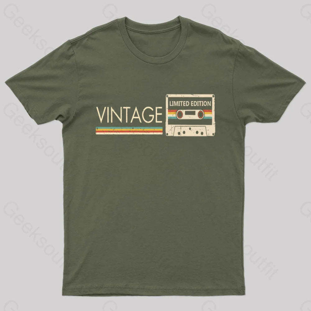 Vintage Limited Edition Nerd T-Shirt Army Green / S