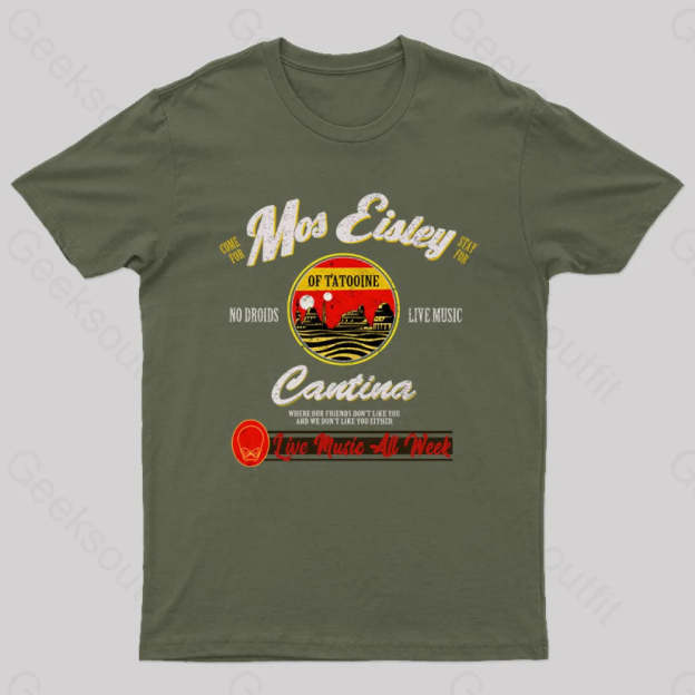 Vintage Mos Eisley Cantina Tatooine T-Shirt Army Green / S