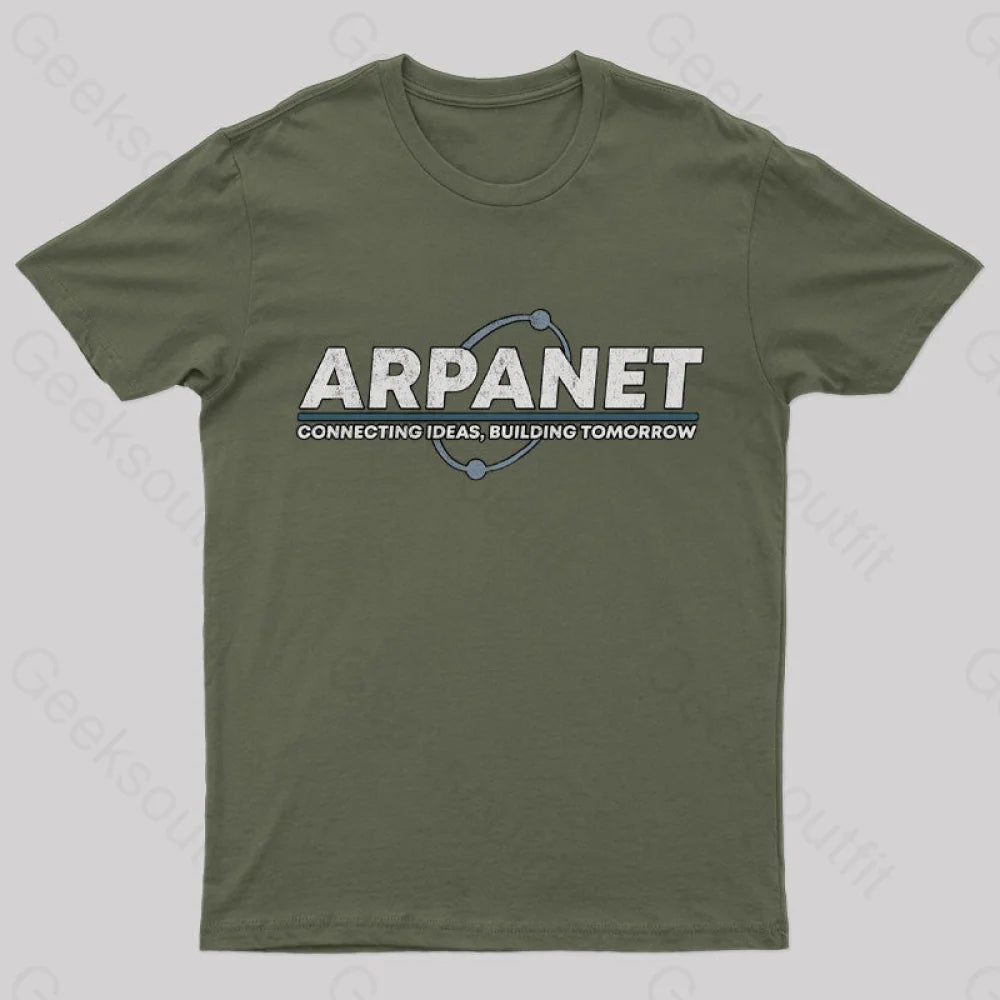 Vintage Network Geek T-Shirt Army Green / S