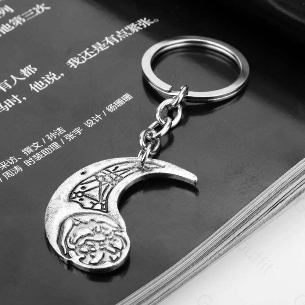 Vintage Personality Keychain Antique Silver Color