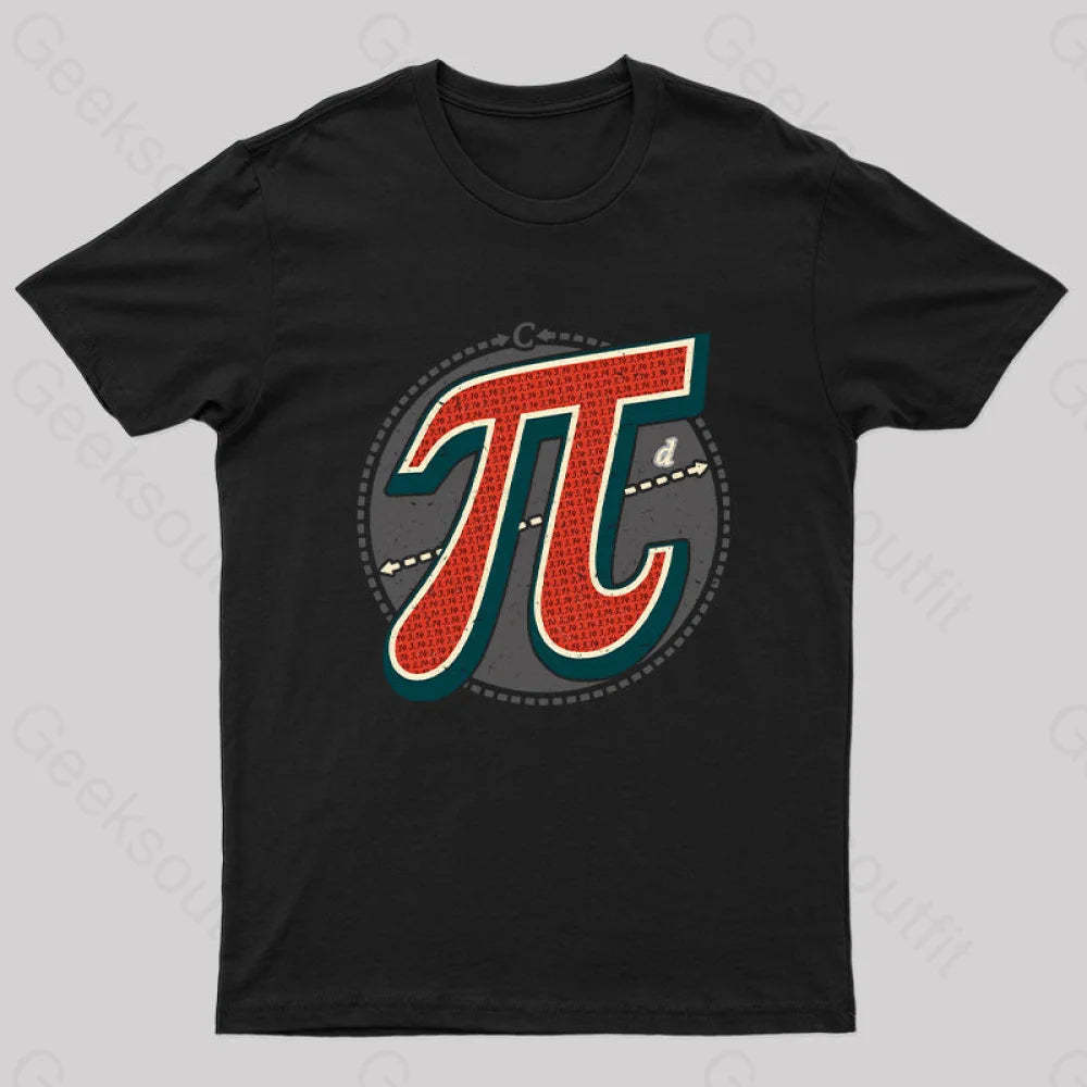 Vintage Pi Geek T-Shirt Black / S