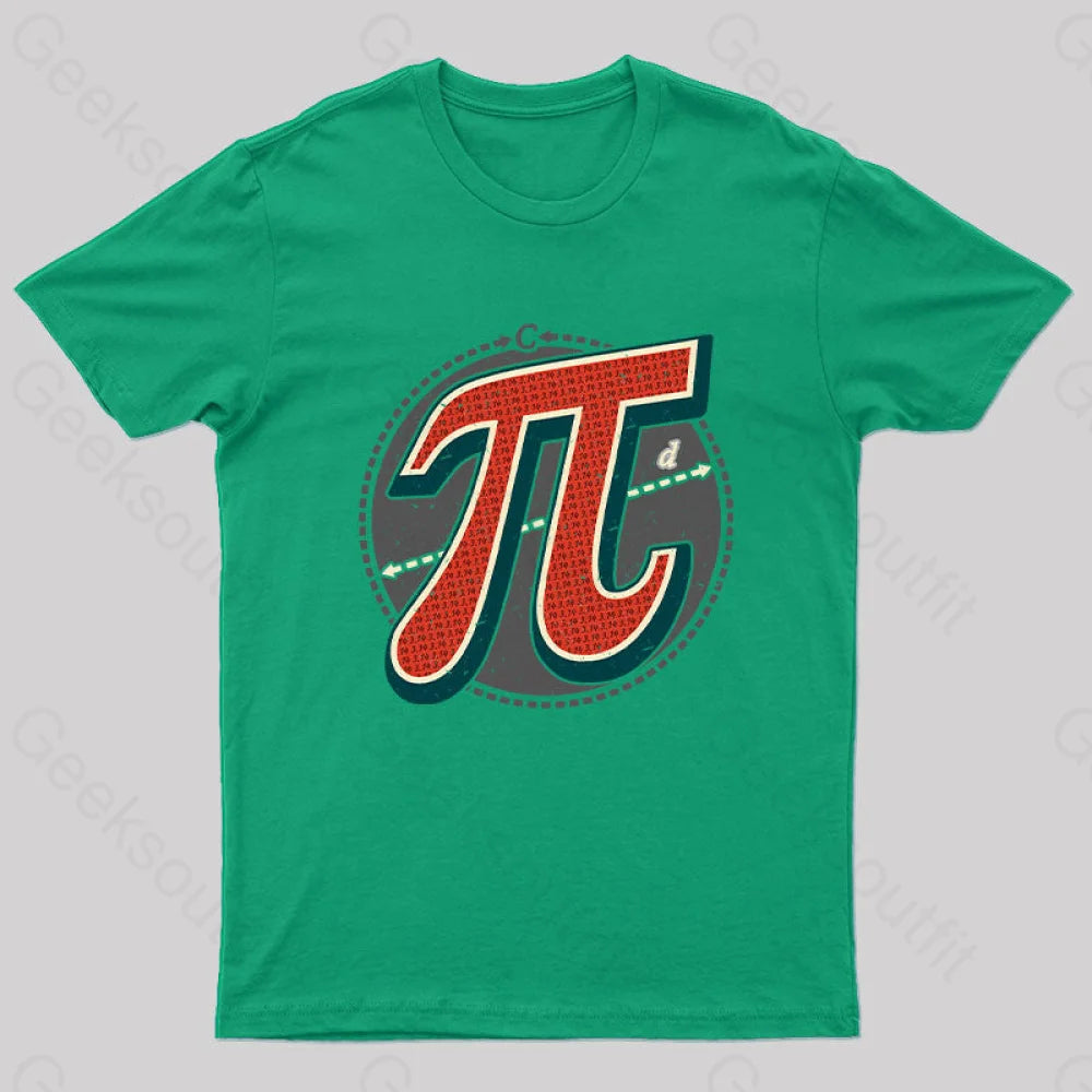 Vintage Pi Geek T-Shirt Green / S
