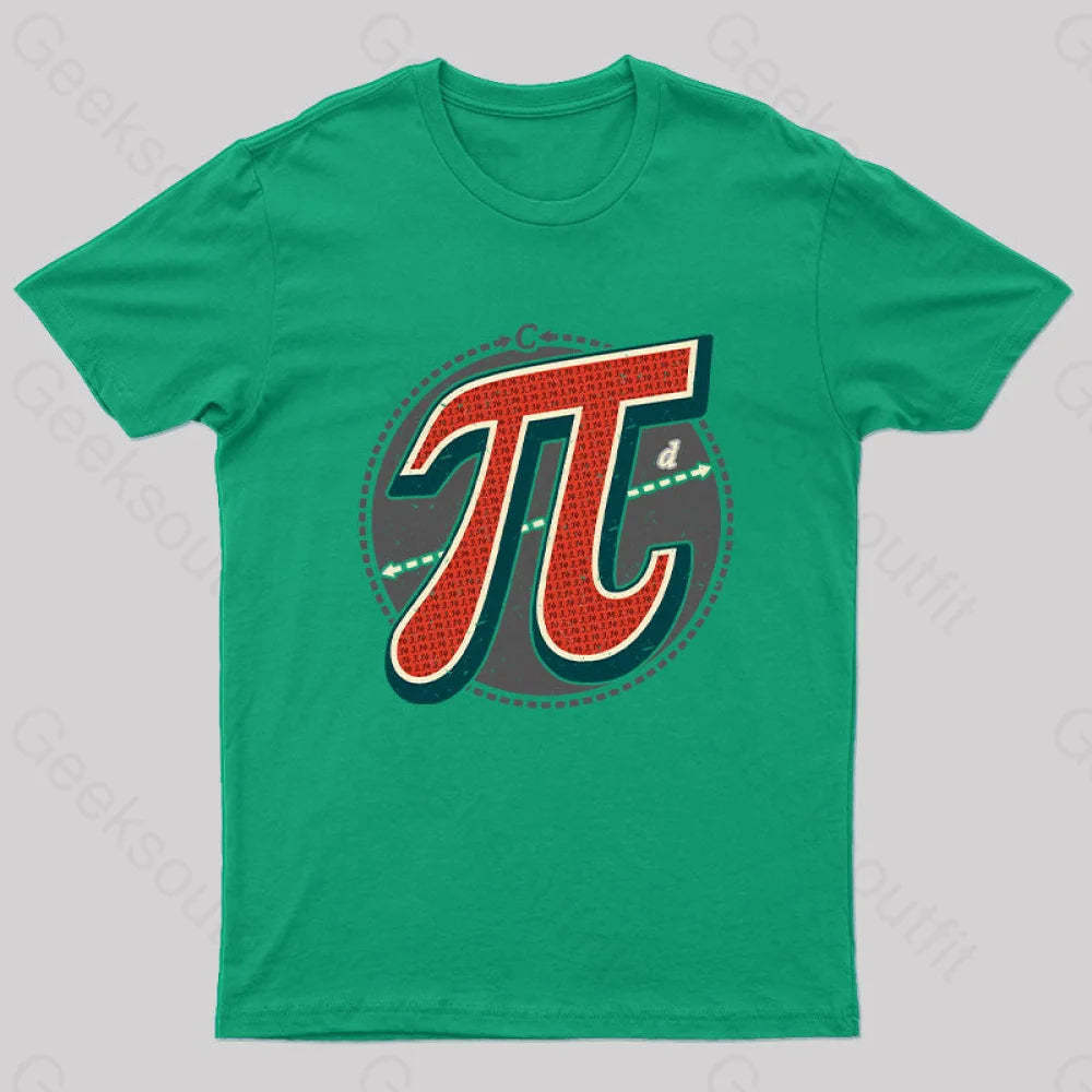 Vintage Pi Geek T-Shirt Green / S