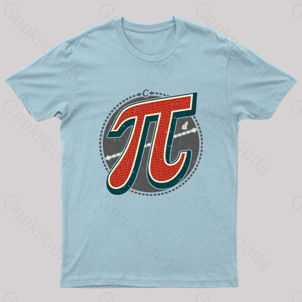 Vintage Pi Geek T-Shirt Light Blue / S