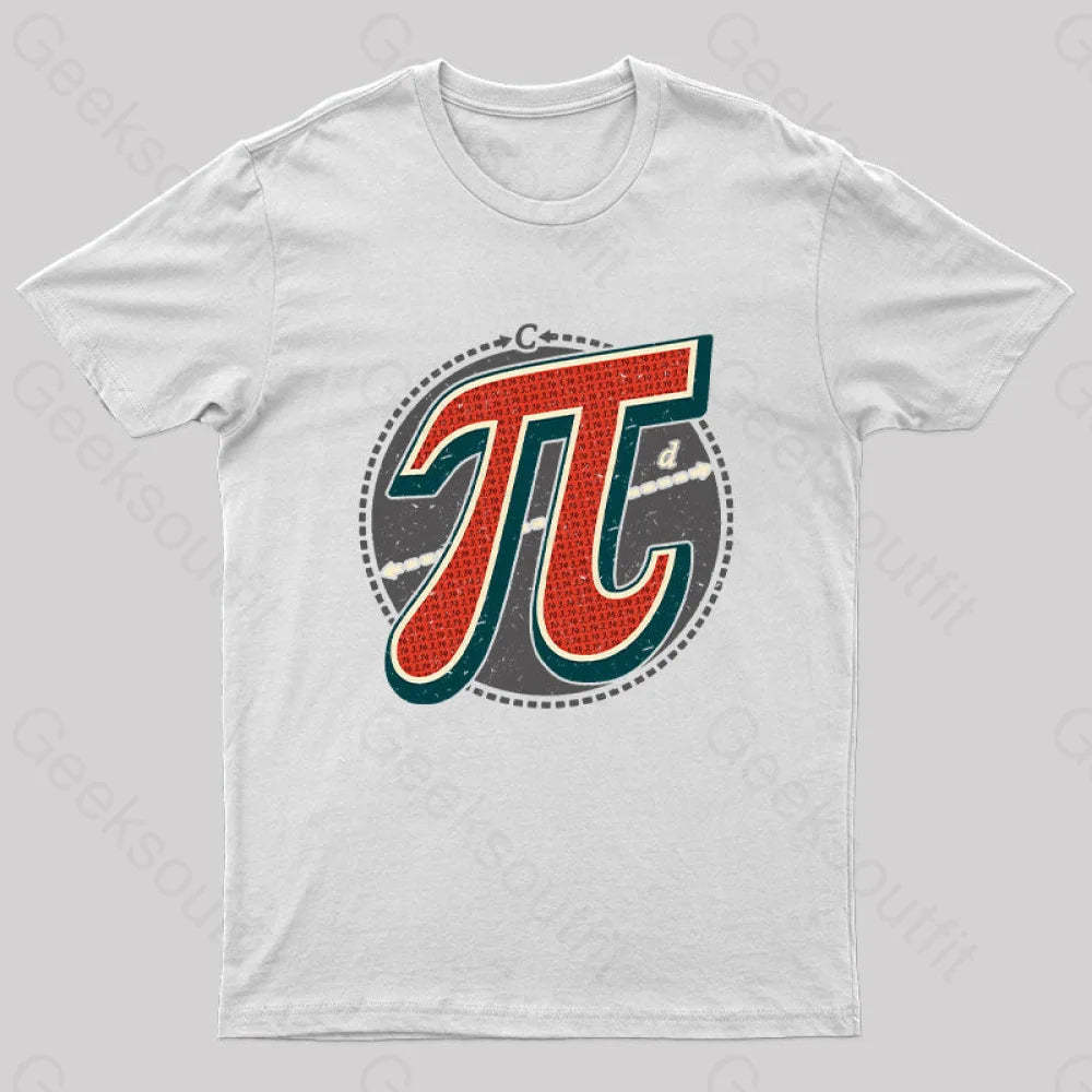 Vintage Pi Geek T-Shirt White / S