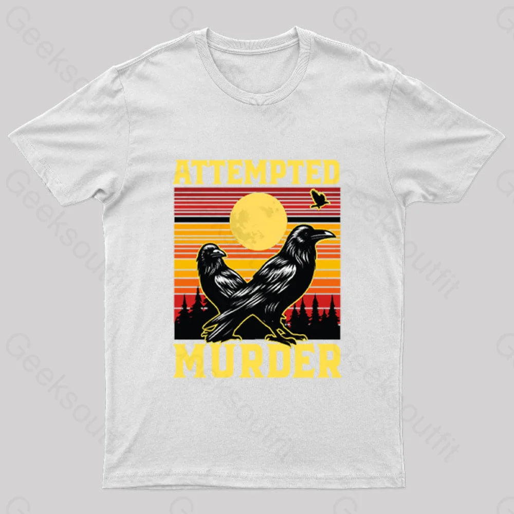 Vintage Sunset Attempted Murder Geek T-Shirt White / S