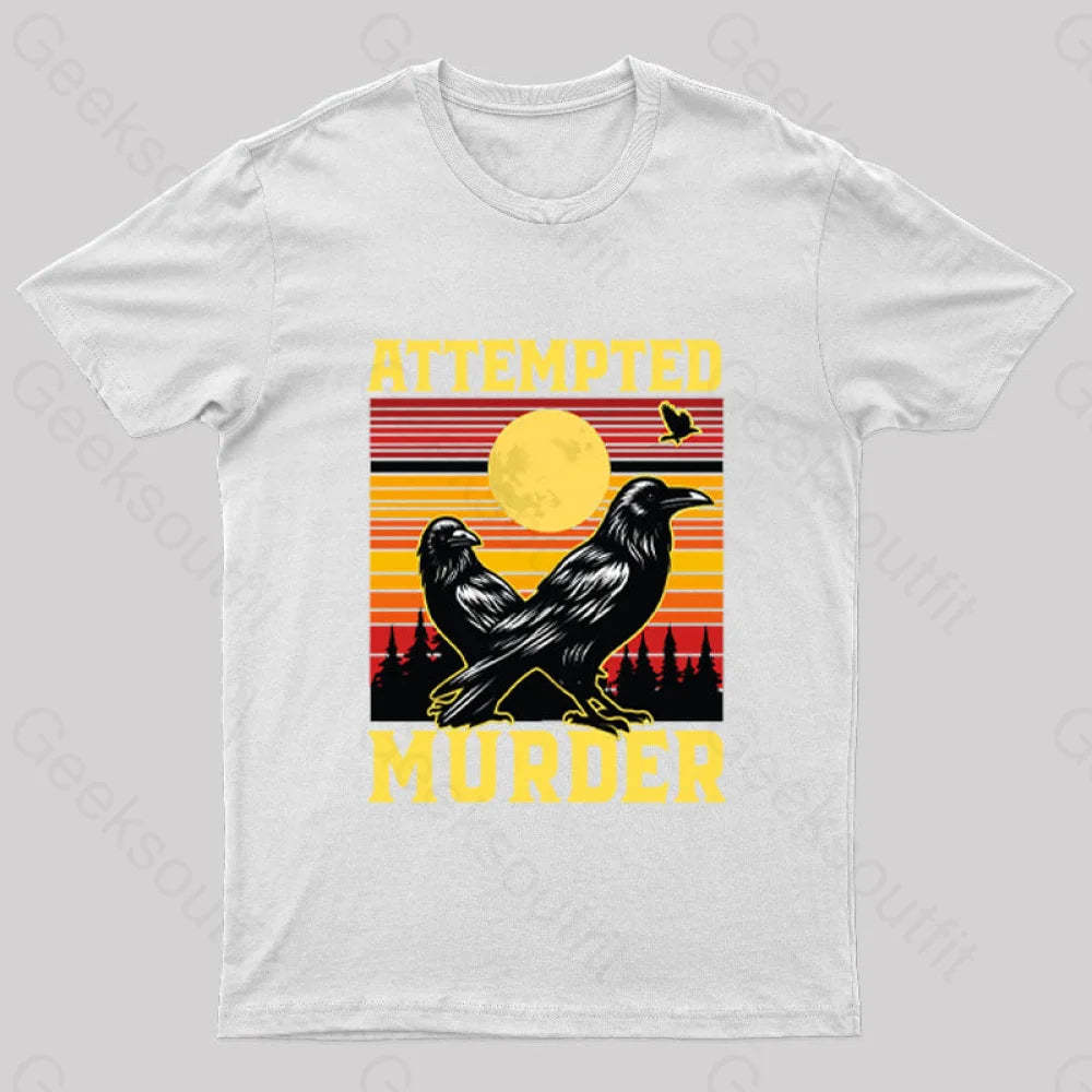 Vintage Sunset Attempted Murder Geek T-Shirt White / S