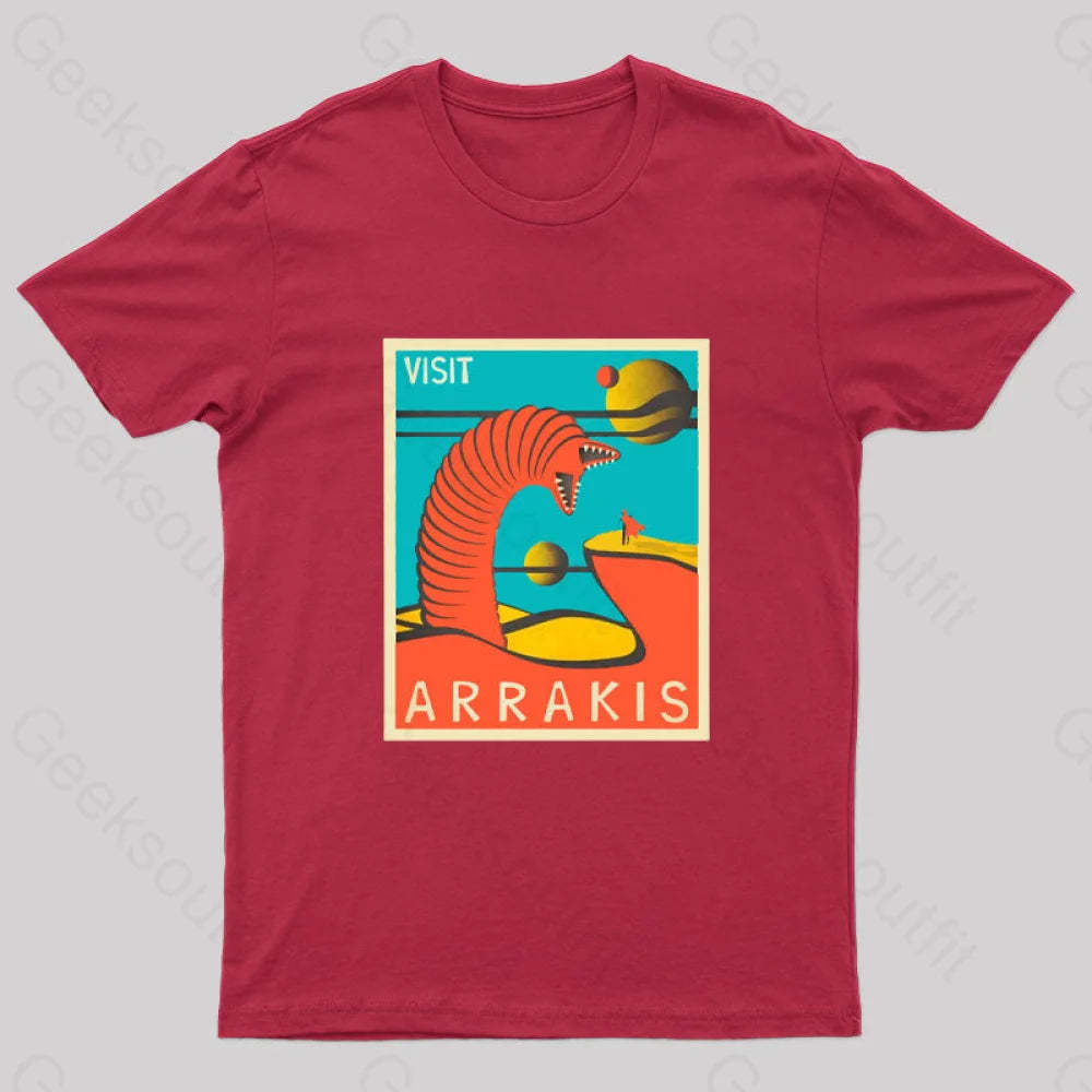 Visit Arrakis Geek T-Shirt Red / S