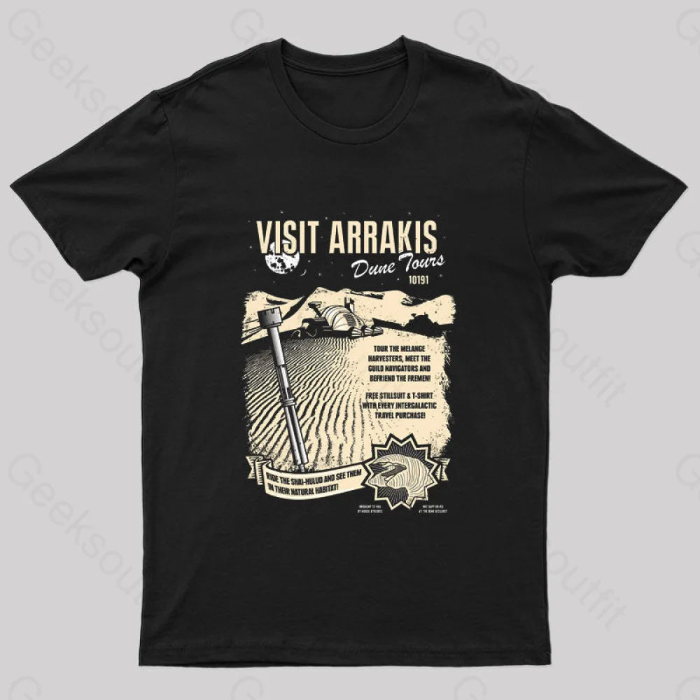Visit Arrakis Nerd T-Shirt Black / S