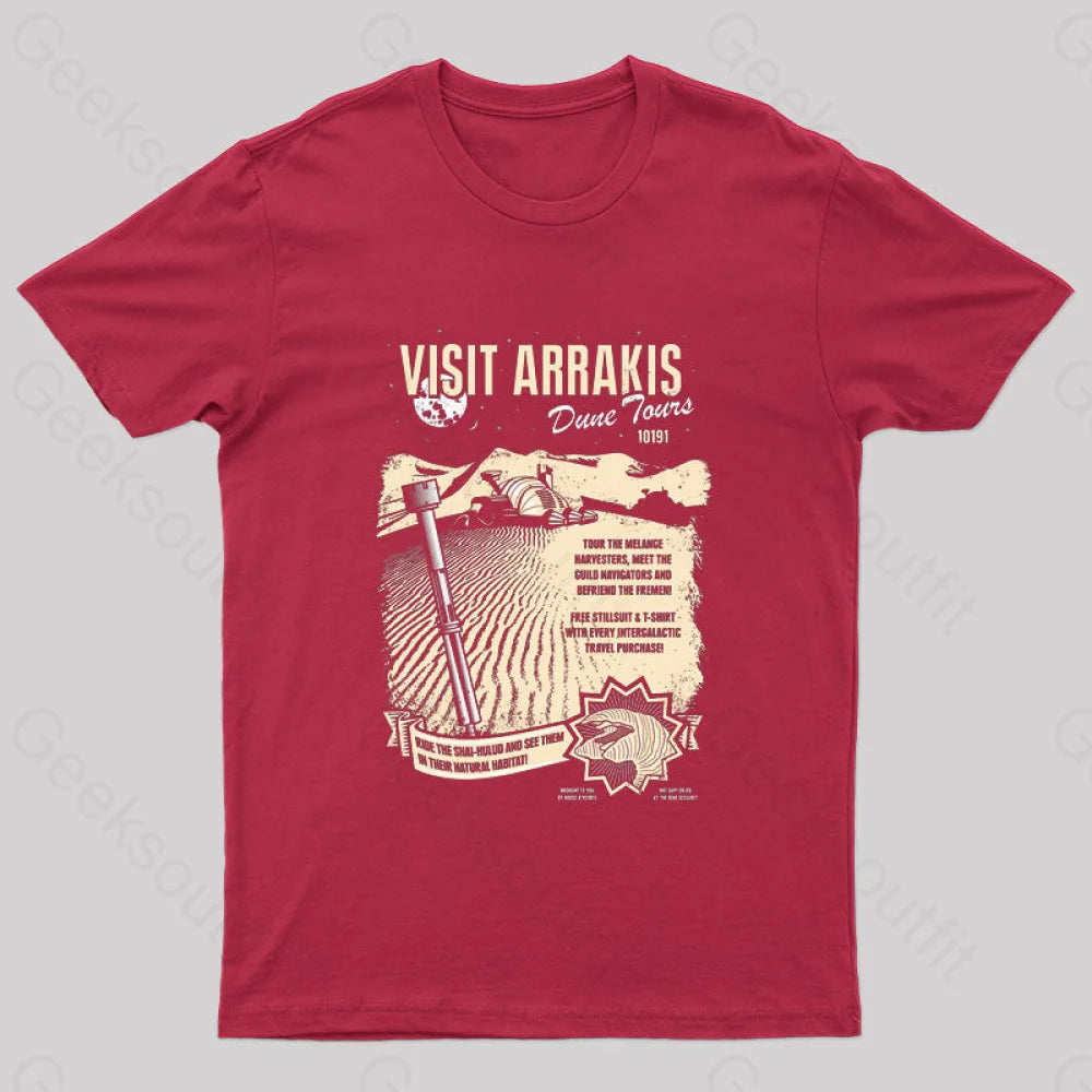 Visit Arrakis Nerd T-Shirt Red / S