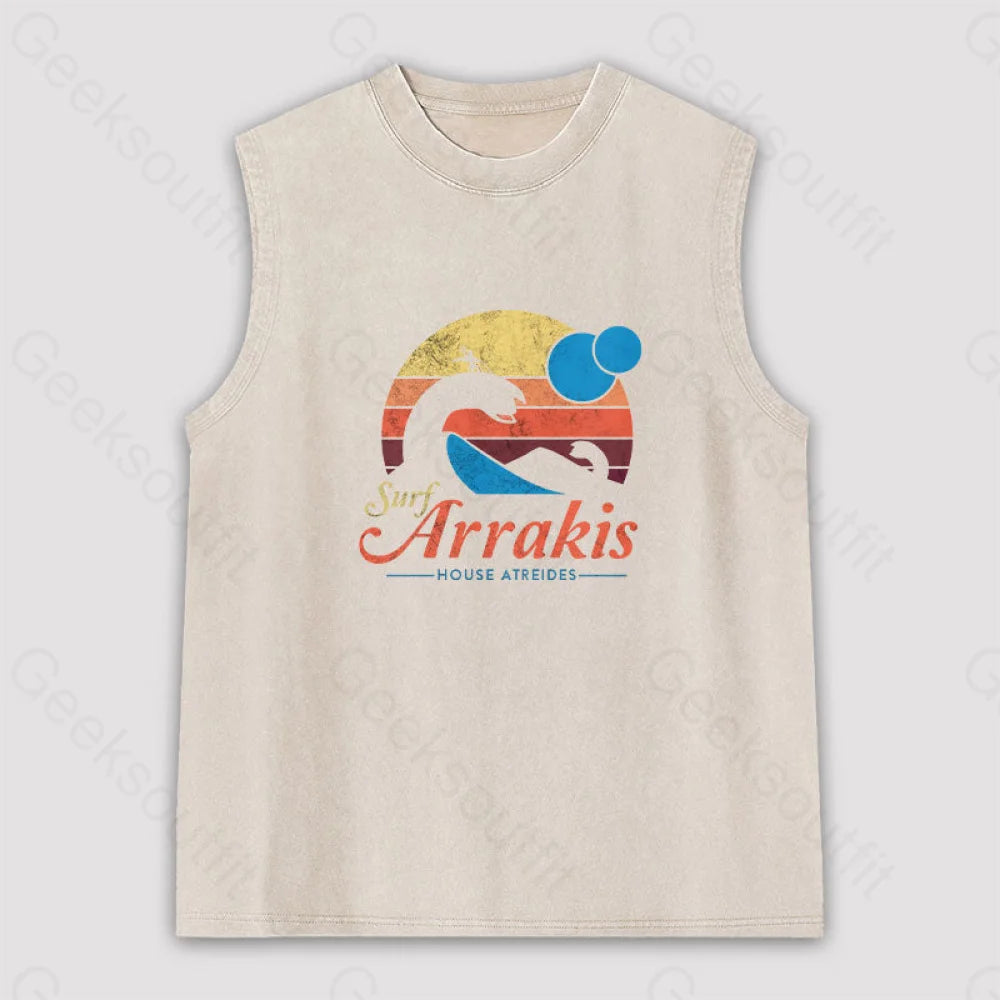 Visit Arrakis Unisex Washed Tank Apricot / S