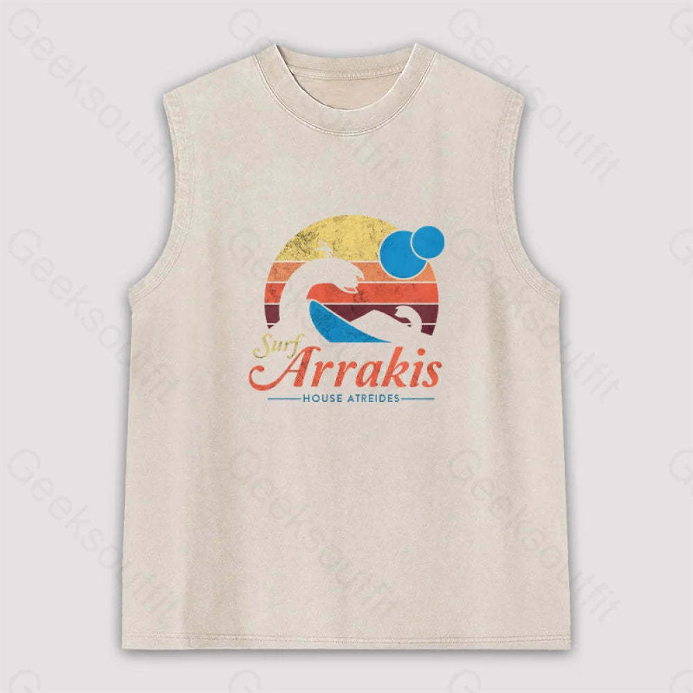 Visit Arrakis Unisex Washed Tank Apricot / S