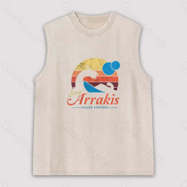 Visit Arrakis Unisex Washed Tank Apricot / S