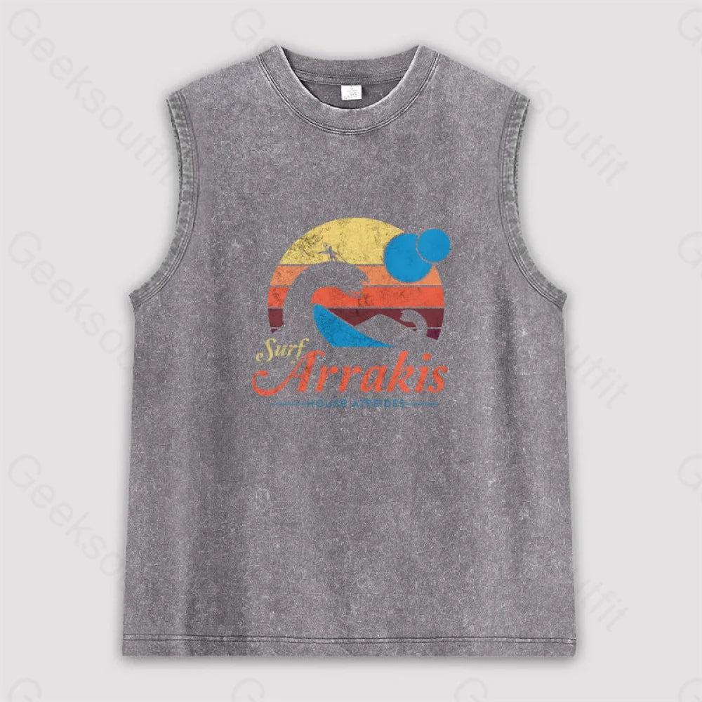 Visit Arrakis Unisex Washed Tank Grey / S