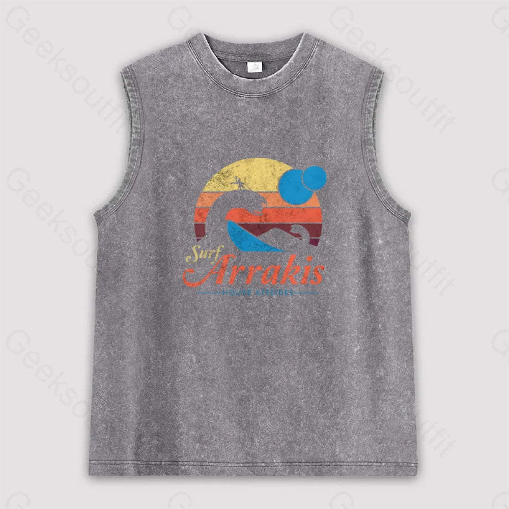 Visit Arrakis Unisex Washed Tank Grey / S