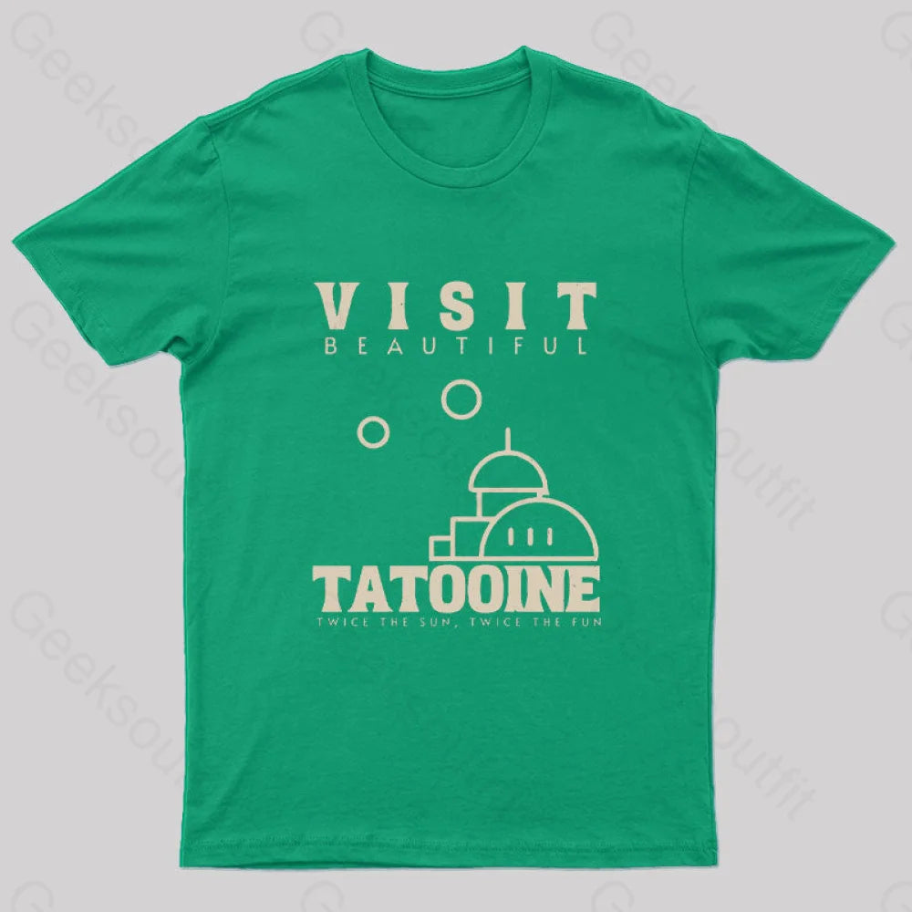 Visit Beautiful Tatooine Nerd T-Shirt Green / S