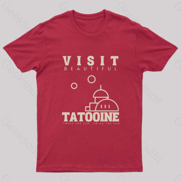 Visit Beautiful Tatooine Nerd T-Shirt Red / S