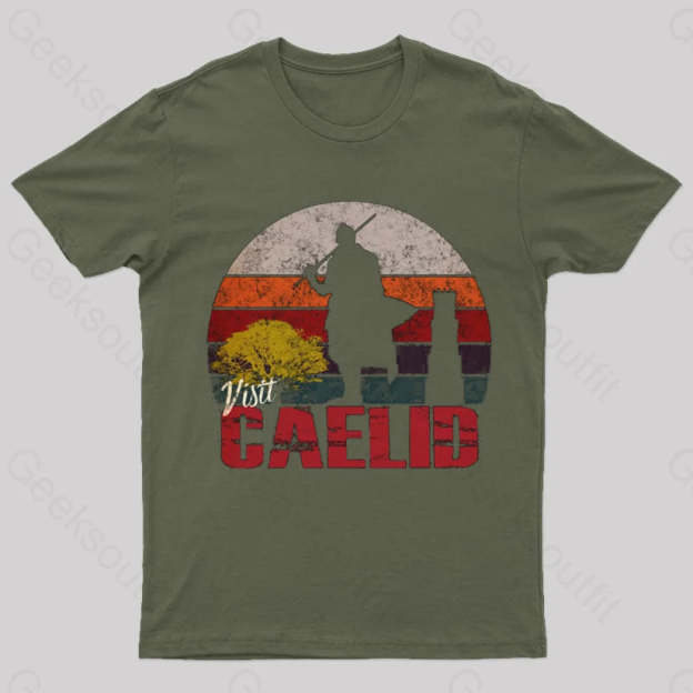 Visit Caelid Elden Ring Geek T-Shirt Army Green / S