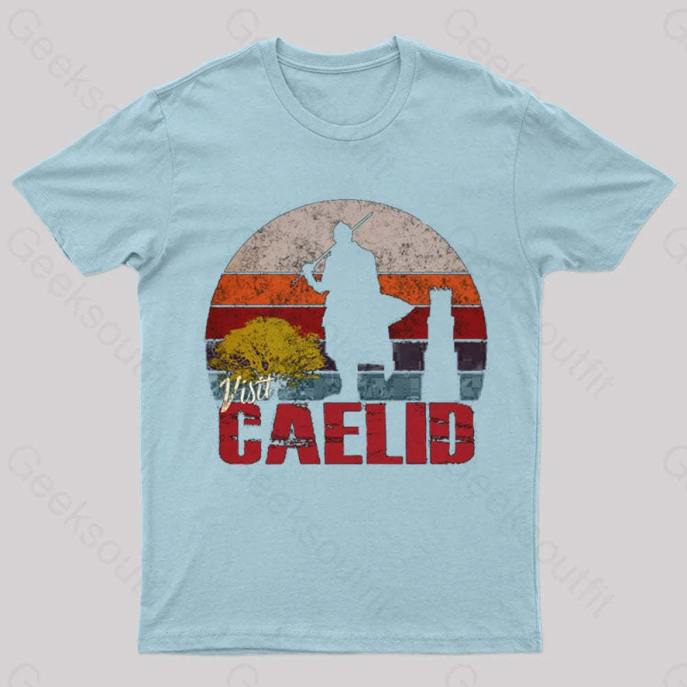 Visit Caelid Elden Ring Geek T-Shirt Light Blue / S