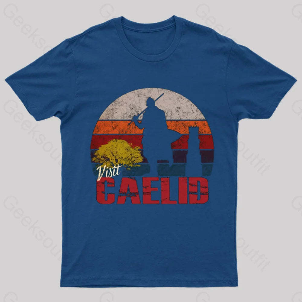 Visit Caelid Elden Ring Geek T-Shirt Navy / S