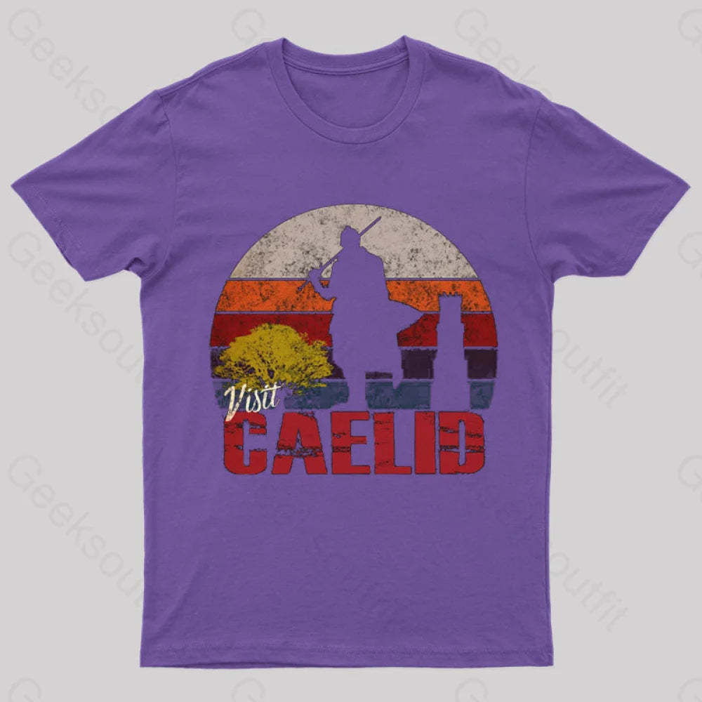 Visit Caelid Elden Ring Geek T-Shirt Purple / S