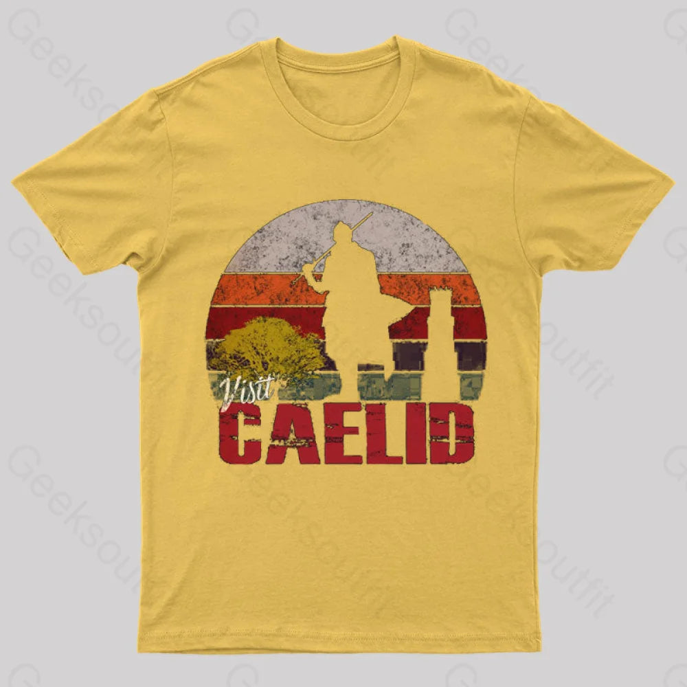 Visit Caelid Elden Ring Geek T-Shirt Yellow / S