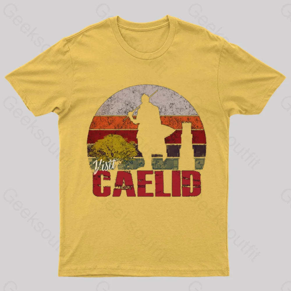 Visit Caelid Elden Ring Geek T-Shirt Yellow / S