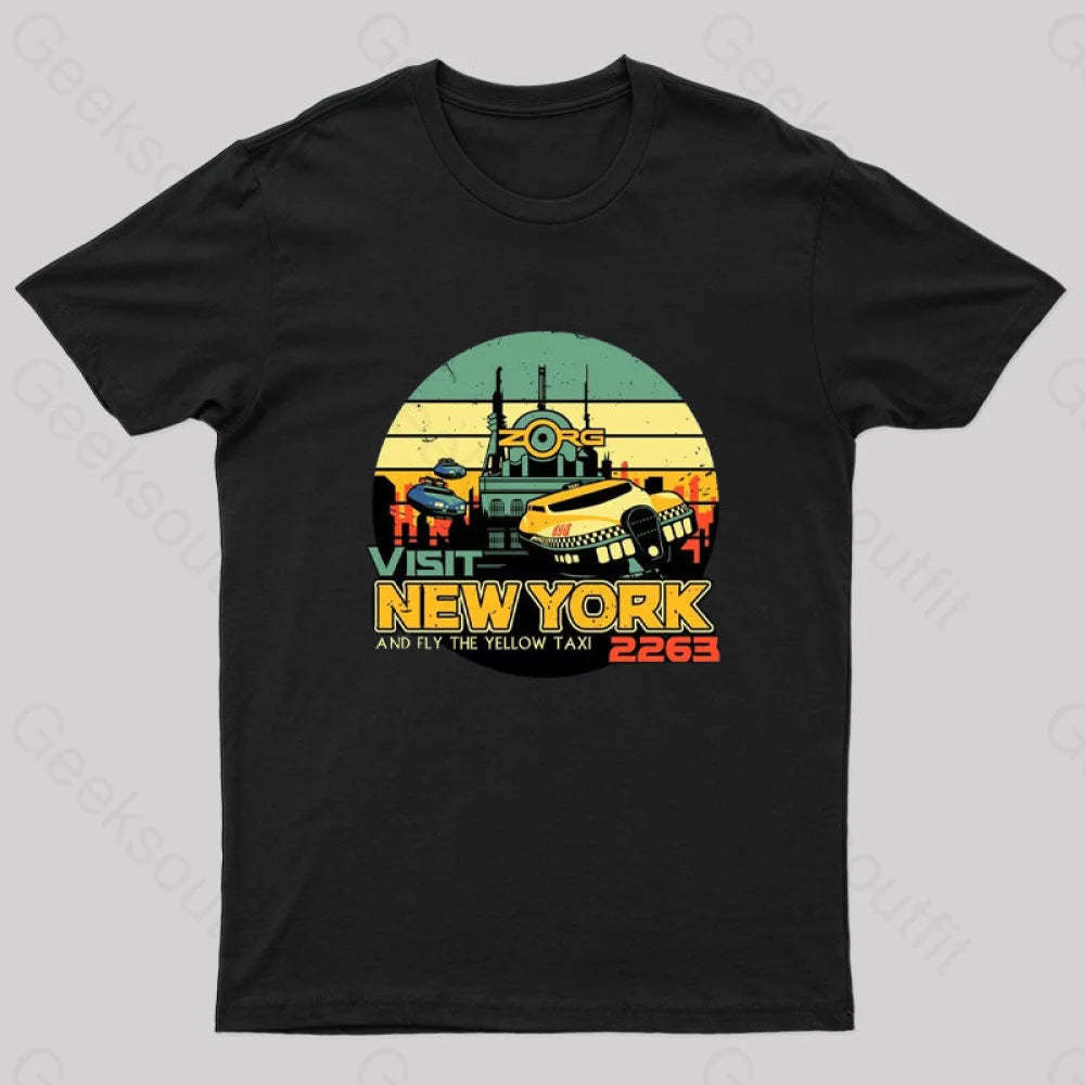Visit New York Geek T-Shirt Black / S