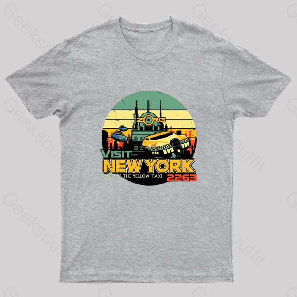 Visit New York Geek T-Shirt Grey / S