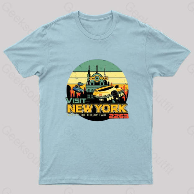 Visit New York Geek T-Shirt Light Blue / S