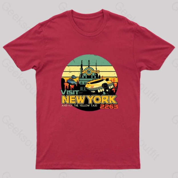 Visit New York Geek T-Shirt Red / S