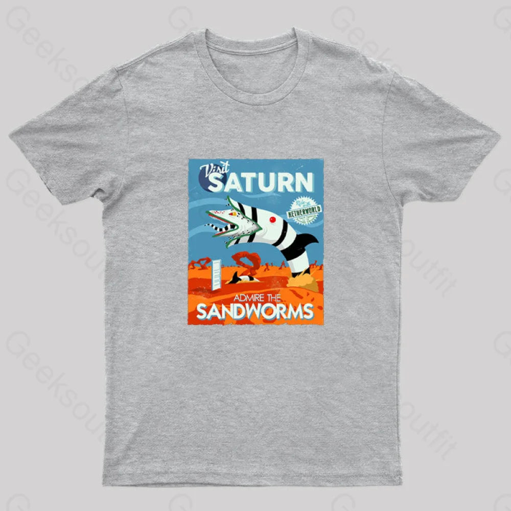 Visit Saturn Geek T-Shirt Grey / S