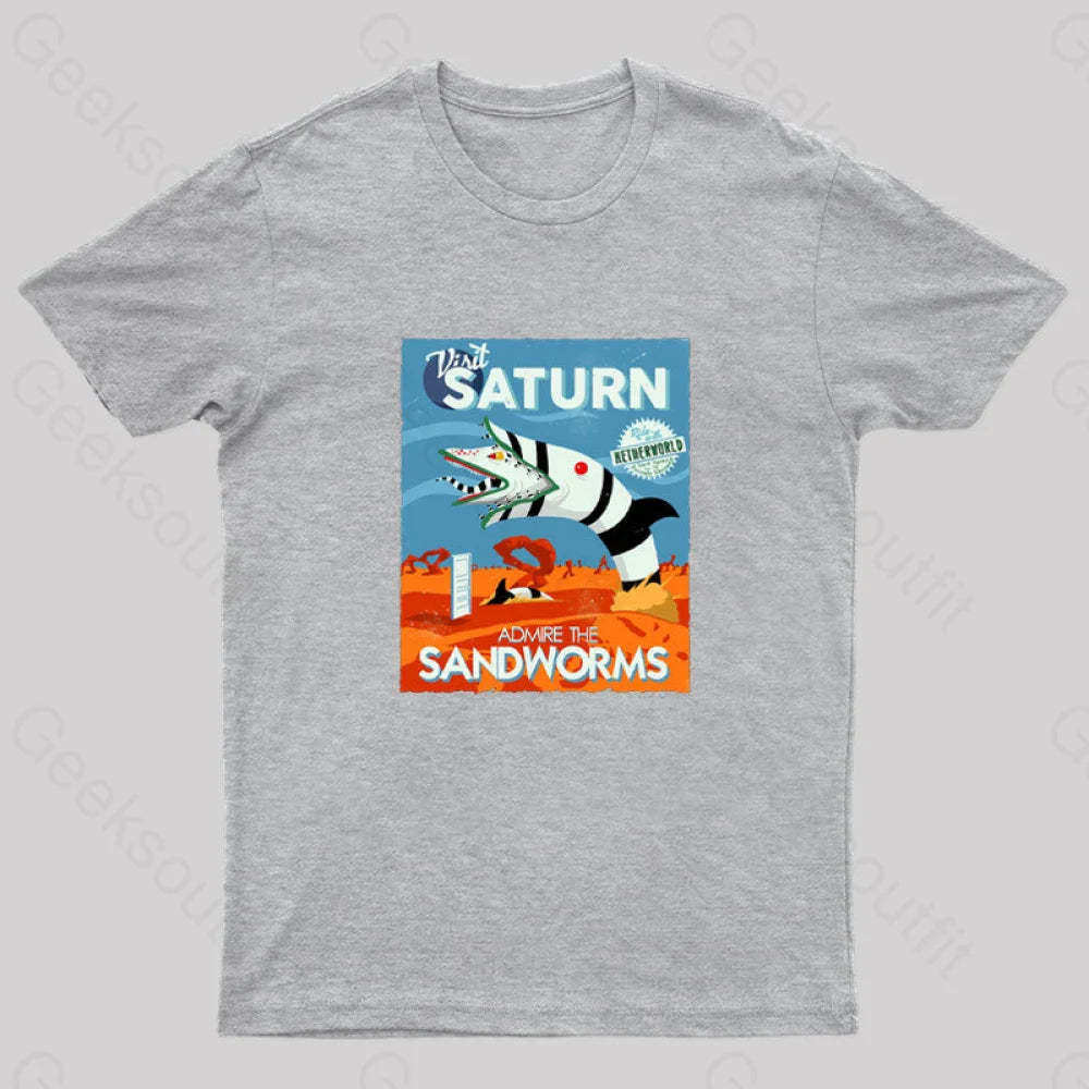 Visit Saturn Geek T-Shirt Grey / S