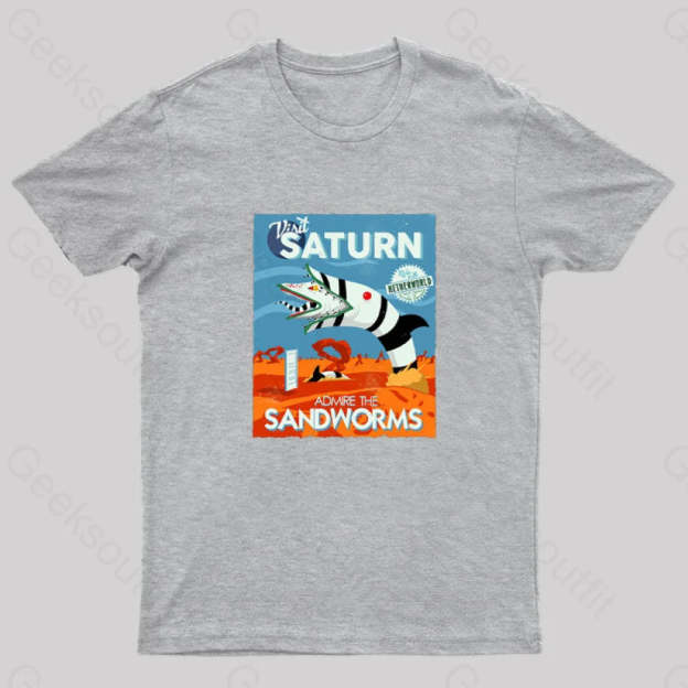 Visit Saturn Geek T-Shirt Grey / S
