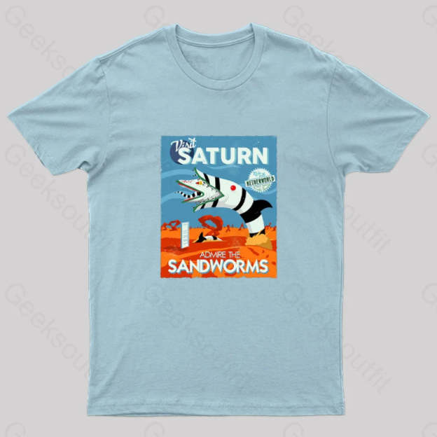 Visit Saturn Geek T-Shirt Light Blue / S