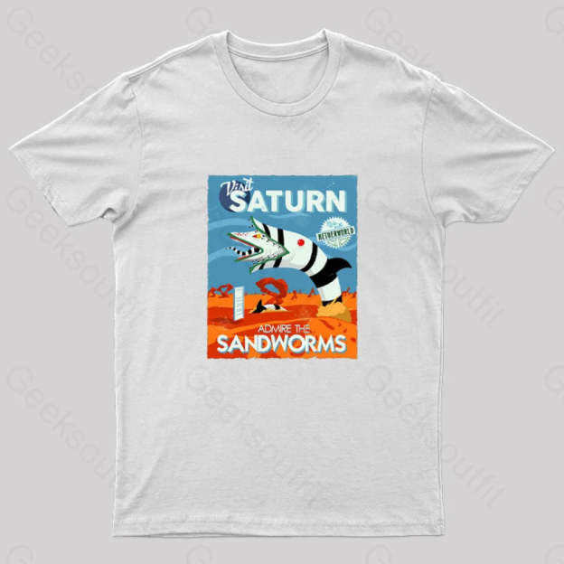 Visit Saturn Geek T-Shirt White / S