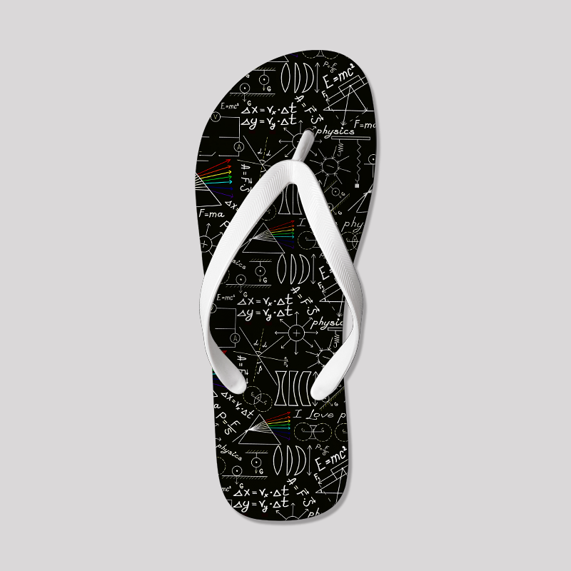 Physics Notes Geek Flip Flops