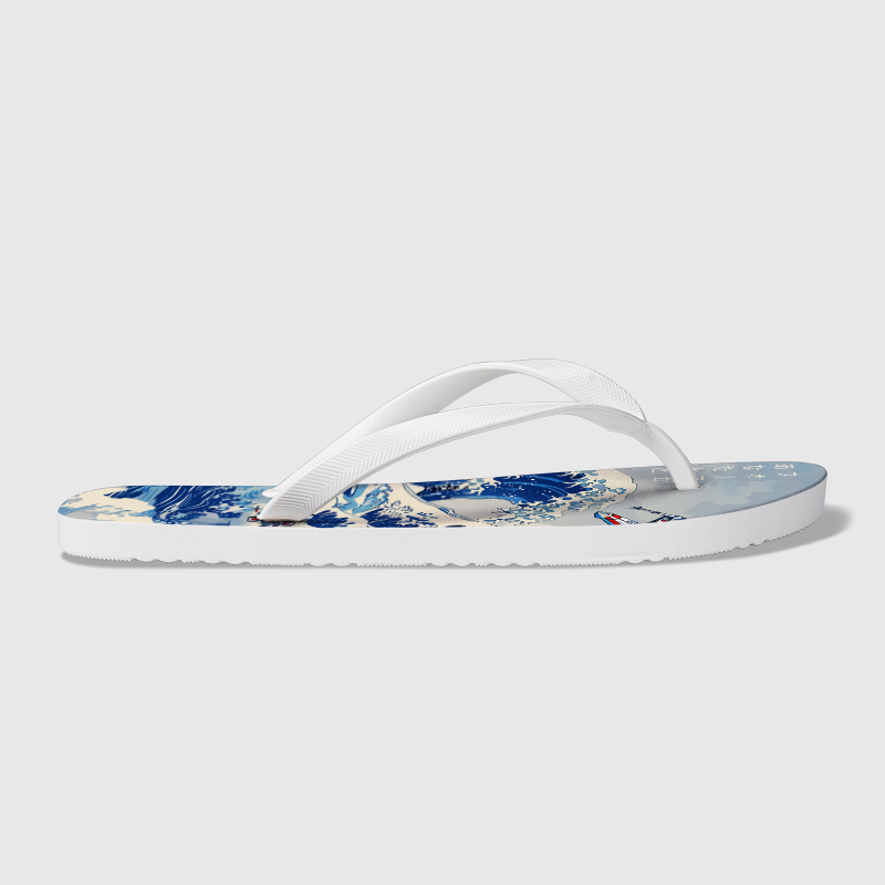 Ukiyoe Wave Fighter Geek Flip Flops