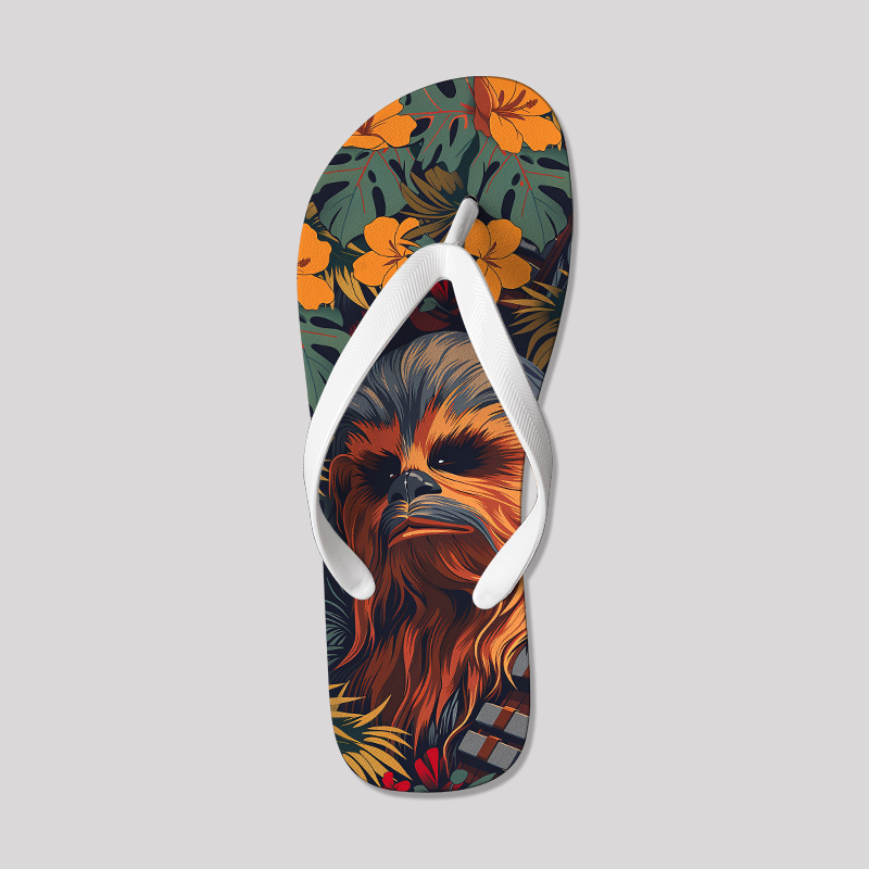 Chewbacca Flowers Geek Flip Flops